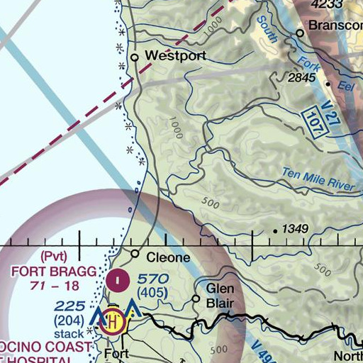 FAA VFR chart of Mill Creek, CA