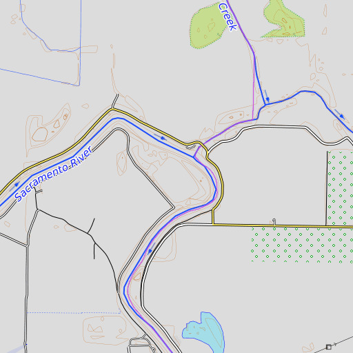 OpenTopoMap map of Moons Bend, CA