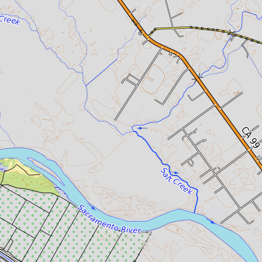 OpenTopoMap map of New Creek, CA