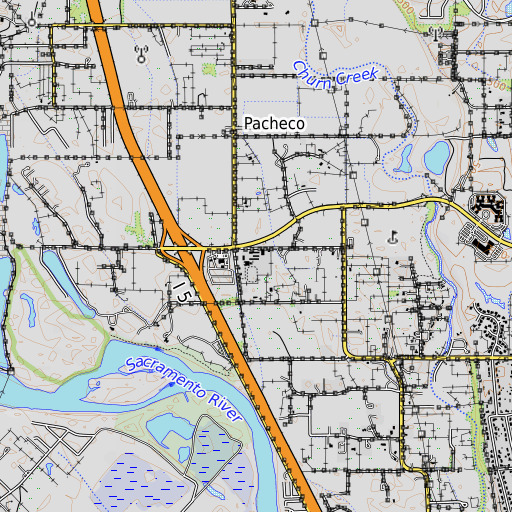 OpenTopoMap map of Pacheo Elementary School, CA