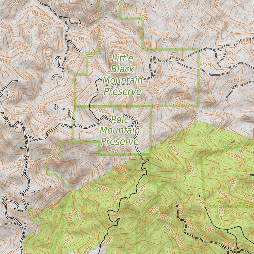 OpenTopoMap map of Pole Mountain, CA