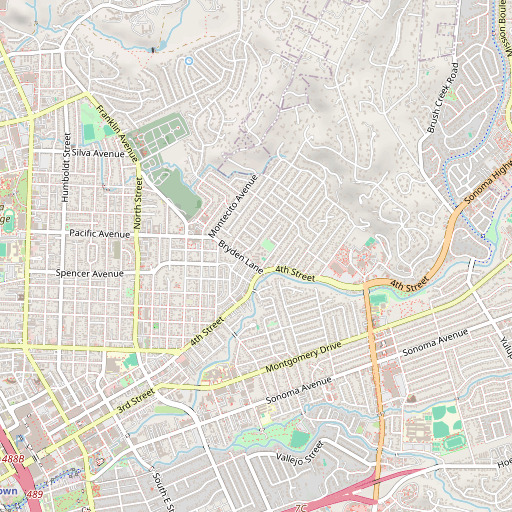 OpenStreetMap map of Proctor Terrace Elementary School, CA