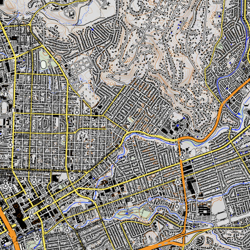 OpenTopoMap map of Proctor Terrace Elementary School, CA