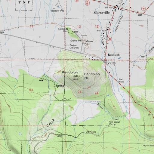 USGS 24K topo map of Randolph Hill, CA