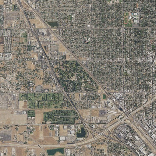 Aerial imagery of Roeding Park, CA