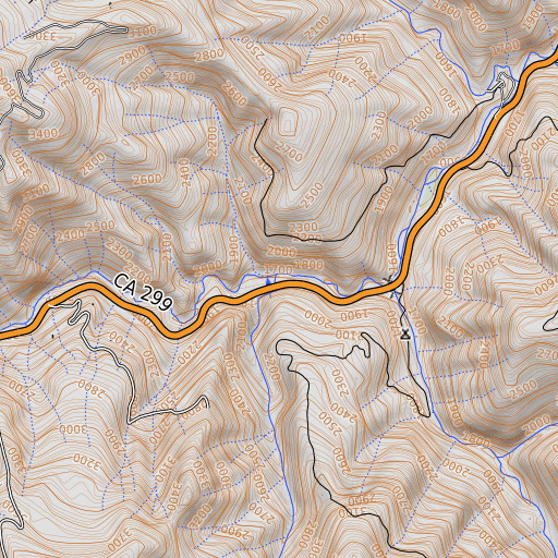 OpenTopoMap map of Ruby Creek, CA
