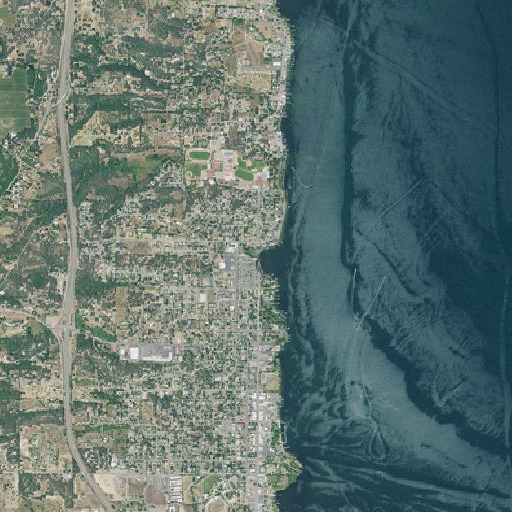 Aerial imagery of Rumsey Bay, CA