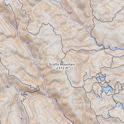 OpenTopoMap map of Scotts Mountain, CA