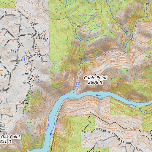 OpenTopoMap map of Slab Creek, CA