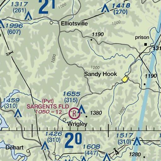 FAA VFR chart of Devil Fork (historical), KY