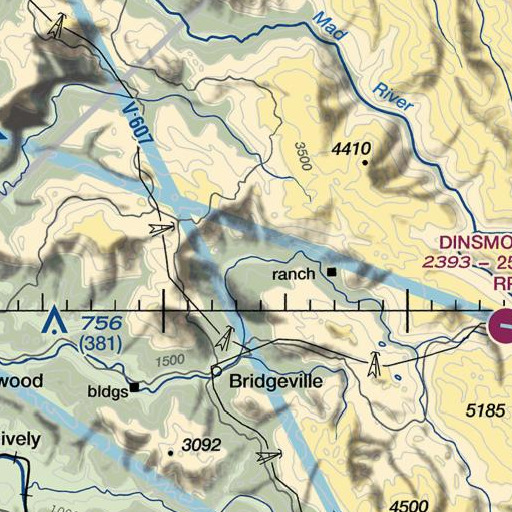 FAA VFR chart of Danger Creek, CA