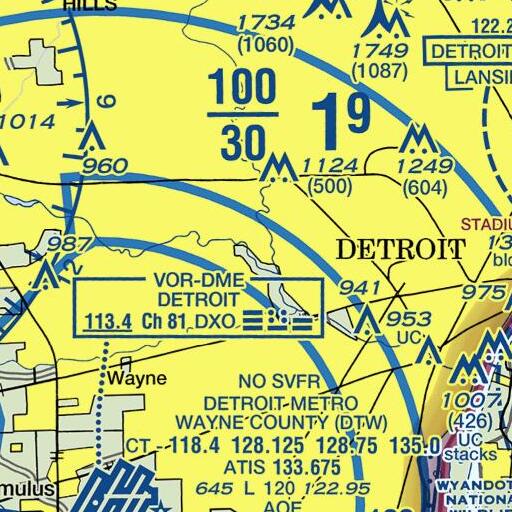 FAA VFR chart of Universal Learning Academy, MI
