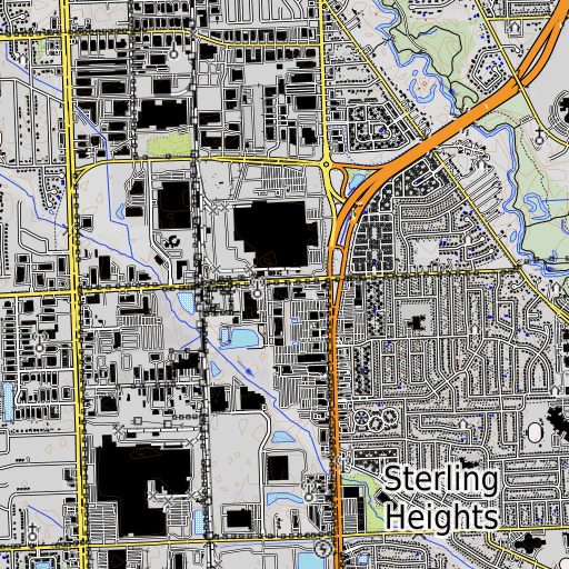 OpenTopoMap map of Utica Learning Academy, MI