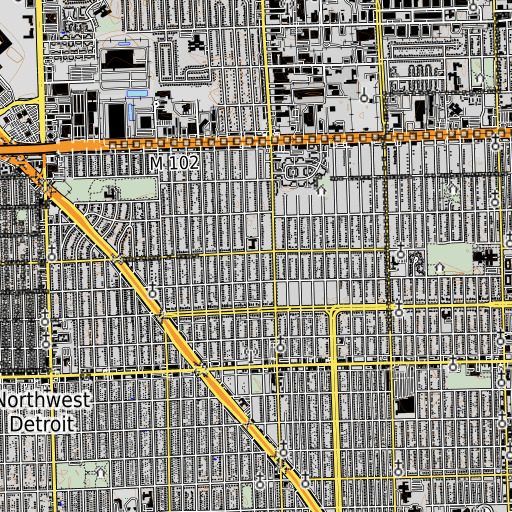 OpenTopoMap map of Vernor Elementary School, MI