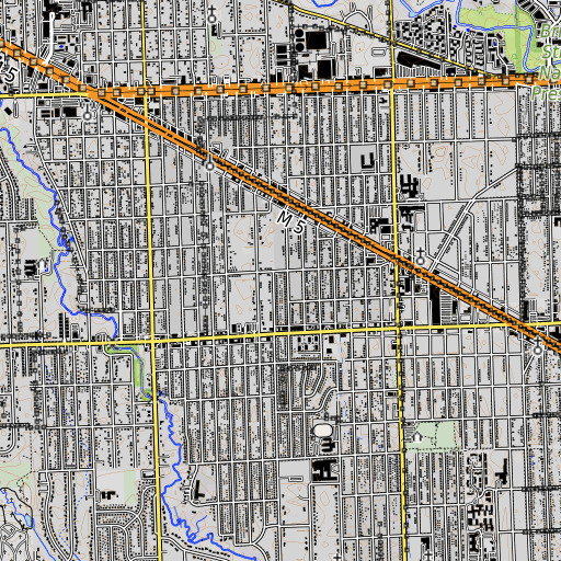 OpenTopoMap map of Volney Smith School, MI