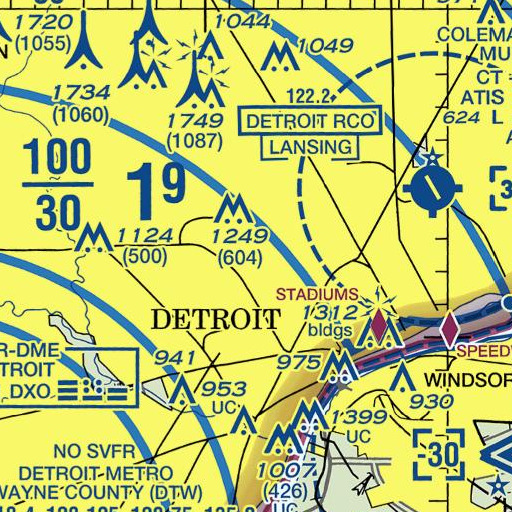 FAA VFR chart of John Deiter Trainable Center, MI