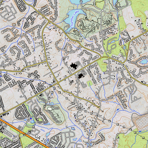 OpenTopoMap map of McConnell Middle School, GA