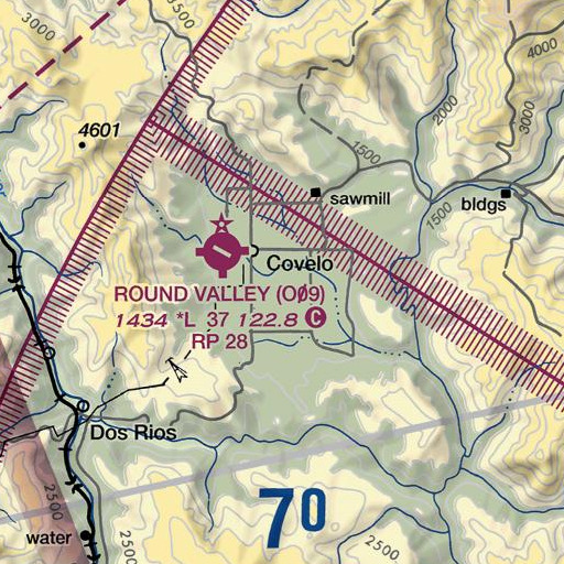 FAA VFR chart of Round Valley, CA