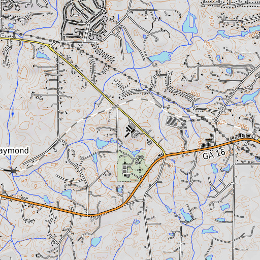 OpenTopoMap map of Poplar Road Elementary School, GA