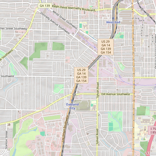 OpenStreetMap map of Atlanta Fire Station 14, GA