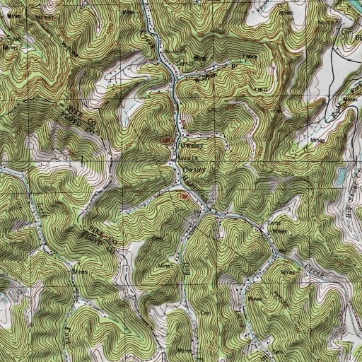 USGS 24K topo map of Wager Fork, KY