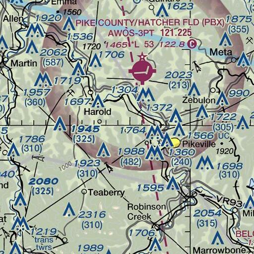 FAA VFR chart of Wager Fork, KY