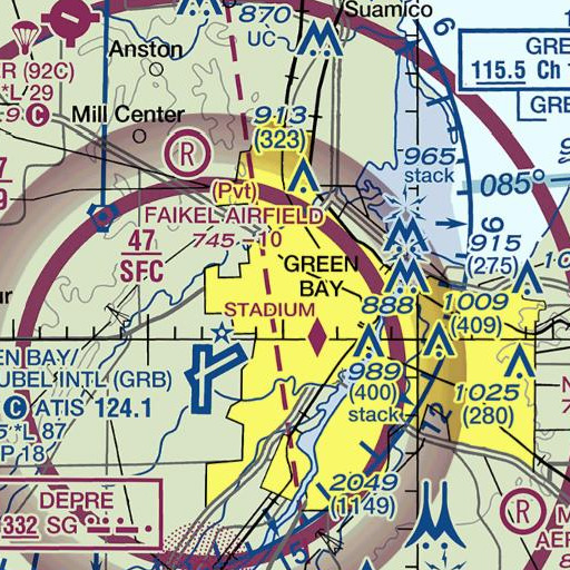 FAA VFR chart of Interchange 168, WI