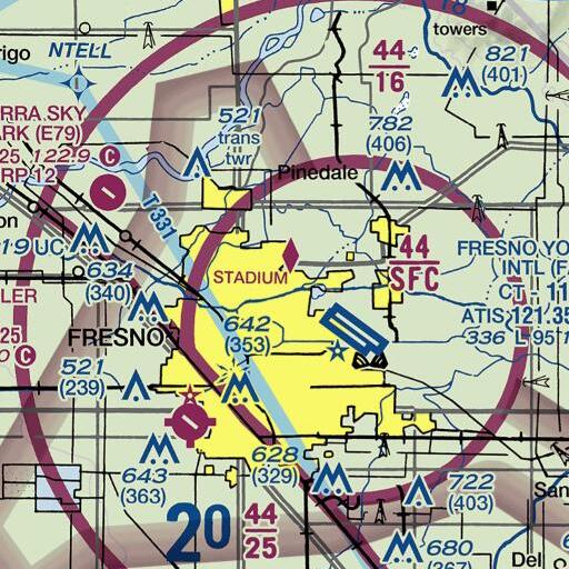 FAA VFR chart of Thomas Elementary School, CA
