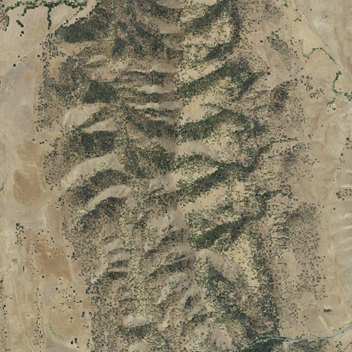 Aerial imagery of Three Sisters, CA