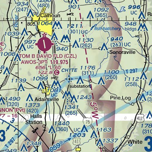 FAA VFR chart of Franklin Graveyard, GA