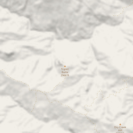 OpenStreetMap map of Triplet Butte, CA