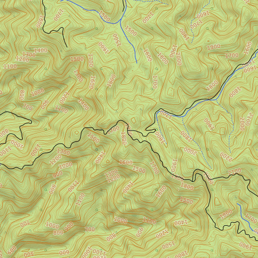 OpenTopoMap map of Waldron Pass, CA