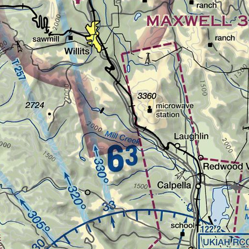 FAA VFR chart of Walker Valley, CA