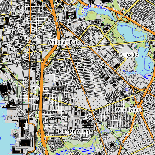 OpenTopoMap map of Bonsall Elementary School, NJ