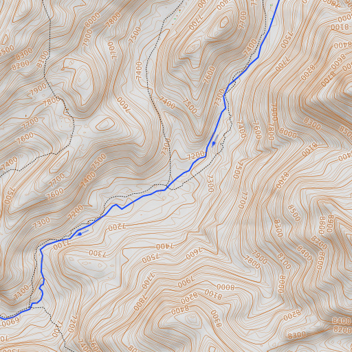 OpenTopoMap map of Weiser Creek, CA