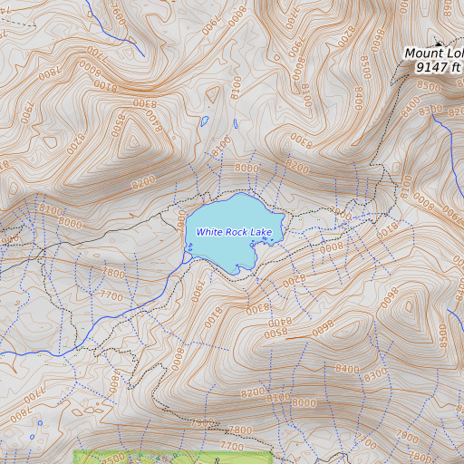 OpenTopoMap map of White Rock Lake, CA