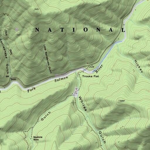 USGS 24K topo map of Whites Gulch, CA