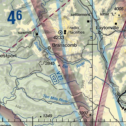 FAA VFR chart of Wise Gulch, CA