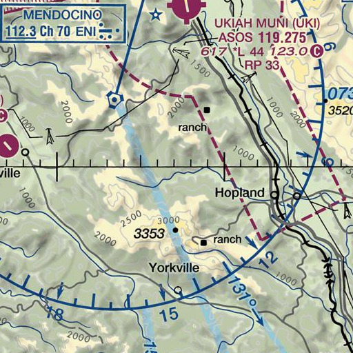 FAA VFR chart of Young Creek, CA