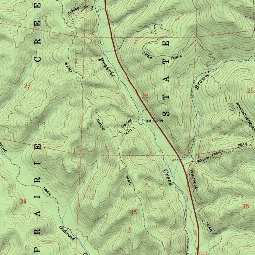 USGS 24K topo map of Zigzag Trail, CA