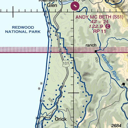 FAA VFR chart of Zigzag Trail, CA