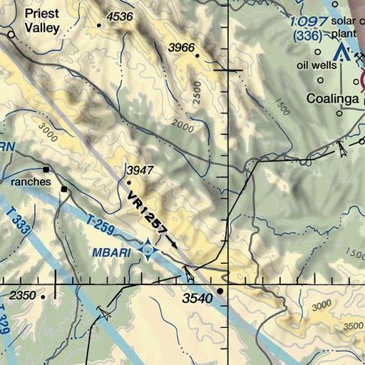 FAA VFR chart of Alum Creek, CA