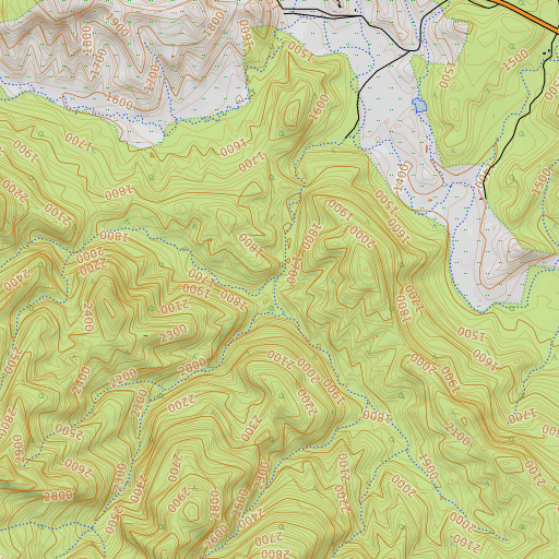 OpenTopoMap map of Alum Creek, CA