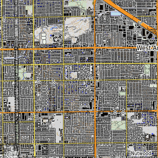 OpenTopoMap map of Amherst School, CA