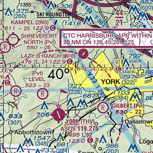 FAA VFR chart of Weigelstown Census Designated Place, PA