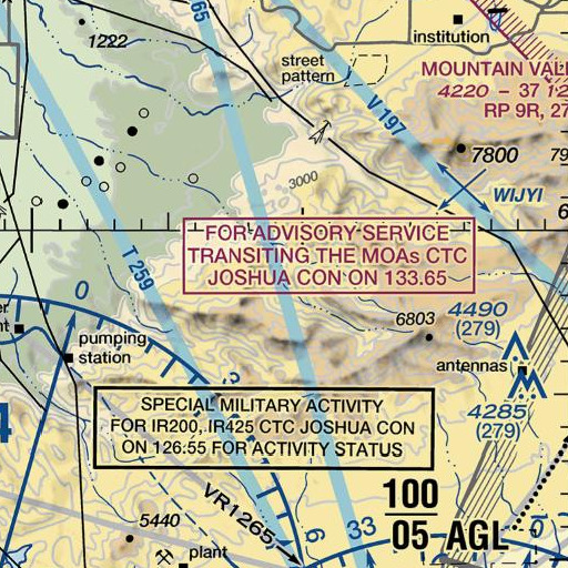 FAA VFR chart of Bear Canyon, CA