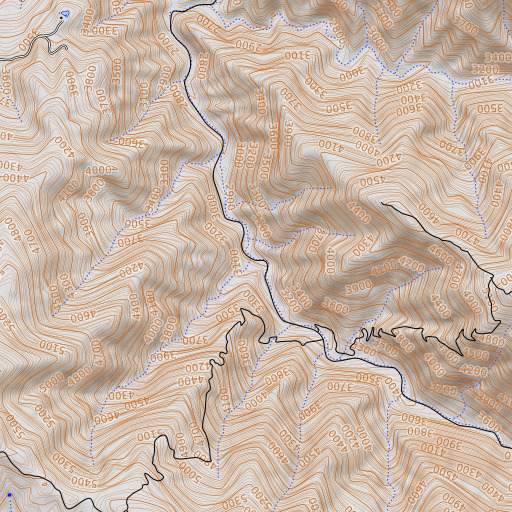 OpenTopoMap map of Bear Canyon, CA