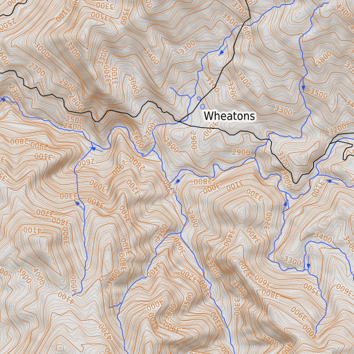 OpenTopoMap map of Bear Creek, CA