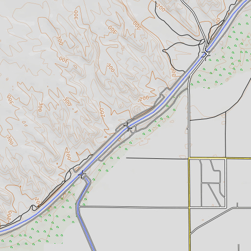OpenTopoMap map of Bee Wash, CA