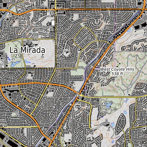 OpenTopoMap map of Behringer Park, CA